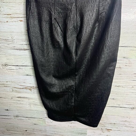 ASTR Sexy Croc Textured Faux Leather Pencil Skirt zipper slit size small  black - Picture 5 of 6